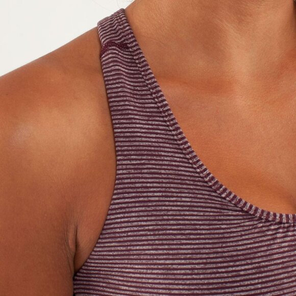 NEW Lululemon Turbo Tank Tonka Stripe Bordeaux Drama / Heathered Bordeaux Drama - Picture 4 of 13